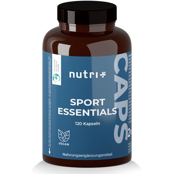 Sport Essentials A-Z Complete for Athletes - 15 Vitamins Minerals Amino Acids Antioxidants - 120 Vegetable Capsules with Vitamin C, D3, Zinc - Daily Vitamins Fitness