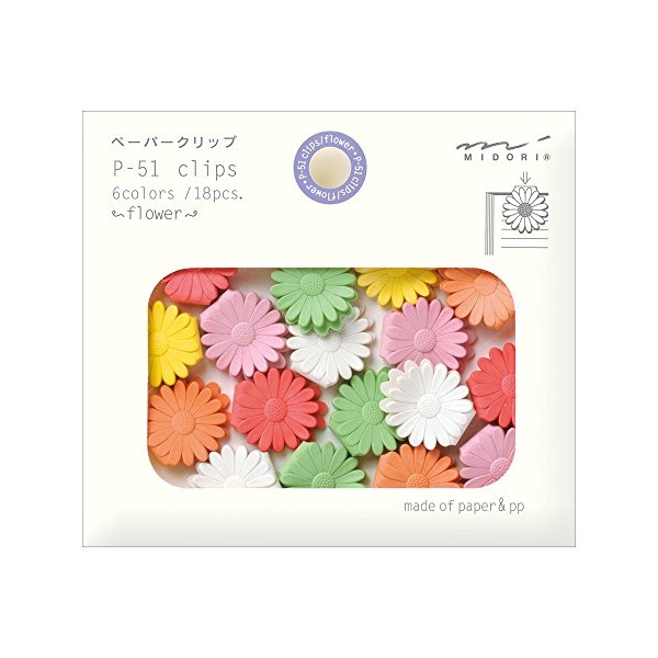 Midori Paper Clips, Flower, 18 Pieces (43317006)