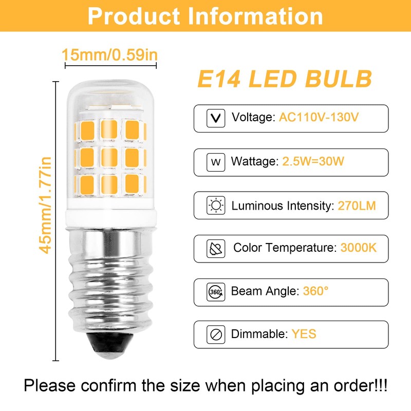 ZHENMING E14 LED Bulb E14 European Base Bulb 2.5W Equal