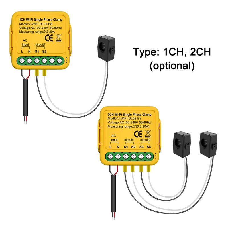 80A Energy Meter Current Transformer Clamp KWh Power Monitor Electricity
