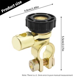 Hoypeyfiy Battery Master Disconnect Cut Off Switch, 360 Degree Top Post 6V 12V 24V Negative Post Battery Saver, Car Battery Power Shut Off Isolator for Marine Boat Car