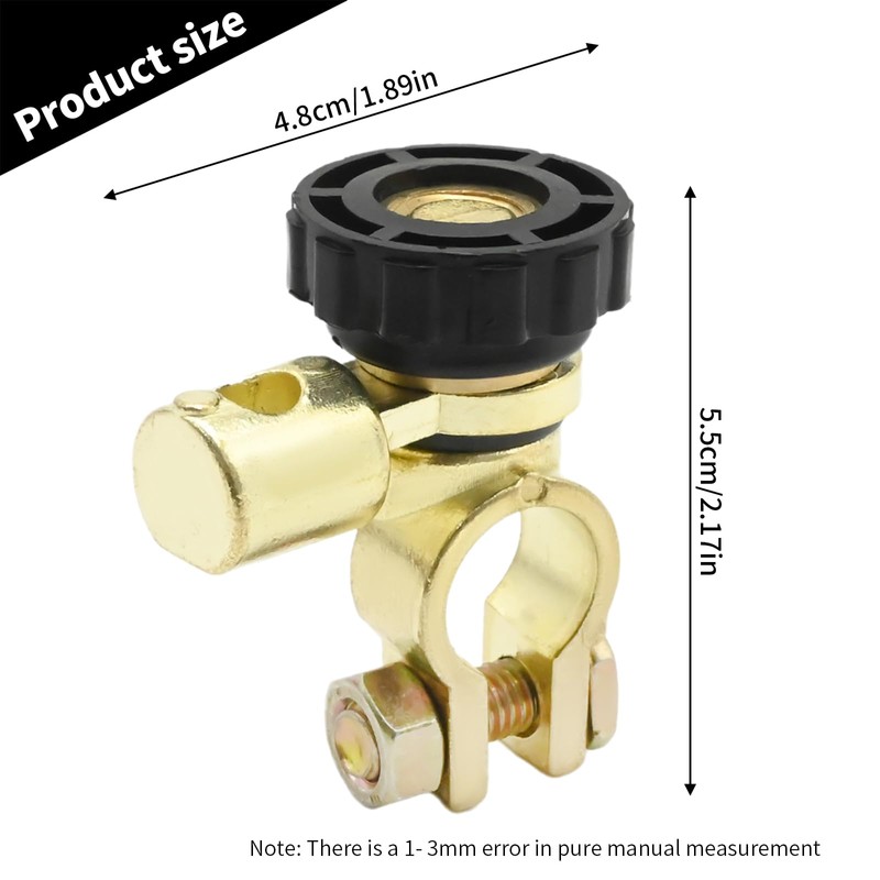 Hoypeyfiy Battery Master Disconnect Cut Off Switch, 360 Degree Top