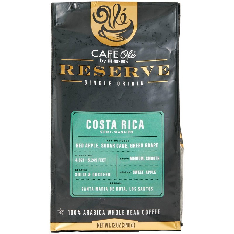 CAFE Ole Reserve Costa Rica Whole Bean Coffee Single Origin