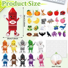 36 Pcs Color Bulletin Board Decorations for Classroom,Color Crayon Posters Cutouts for Classroom Decorations Teaching Supplies with 80 Pcs Glue Point