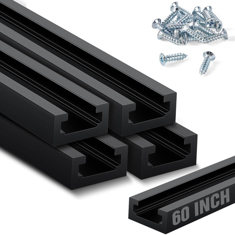 Zonon 4 Pack 60 Inch Double-cut Profile Universal T Track