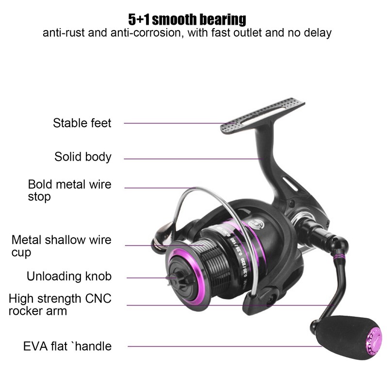 Stainless Steel Bearing Fishing Spinning Reel Left/Right Handle Fishing Wheel