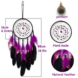 Donko Purple and Black Dream Catcher with Pendant