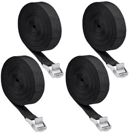 4 Pieces Tie Down Straps, 6M x 25cm Adjustable Lashing Straps, Heavy Duty Lashing Straps with Quick Release Cam Bukle for Trailer, Vans, Motorcycle, Luggage, Cargo, Trucks