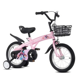 18 Inch Sporty Kids Bicycle with Training Wheels and Stand Adjustable Saddle Tall Height 45-57 Inches Variety MTB for KidsGender: Unisex, Color: Pink, Size: 115-145cm
