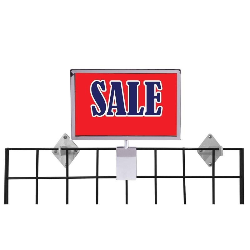 Gridwall Sign Holder, 7" x 11" Card Holder for &
