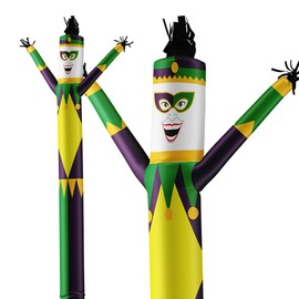 LookOurWay Air Dancers Inflatable Tube Man Attachment - 20 Feet Tall Wacky Waving Inflatable Dancing Tube Guy for Business Promotion - Blower Not Included - Mardi Gras Jester