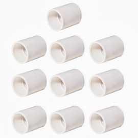 FangKingNo 10pcs 1" White PVC Pipe Coupling Adapter Pipe Fittings Slip (Socket x Socket) Schedule 40 Easy to Install,and High Tensile for Home or Industrial Use (1 Pack of 10pcs) (1 Inch)