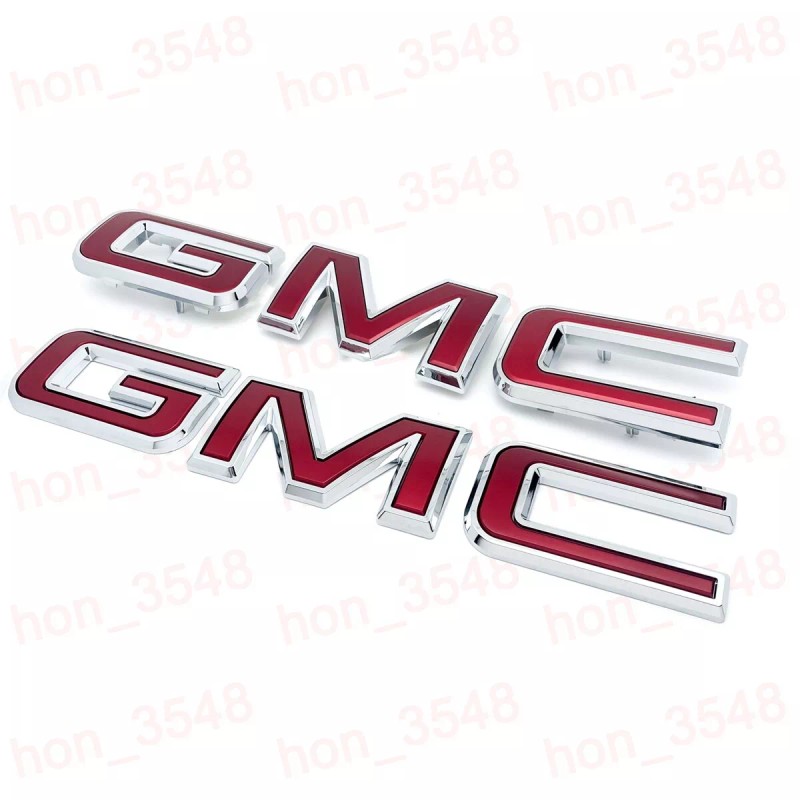GMC NEW RED Front & Rear Emblem kit For 2019