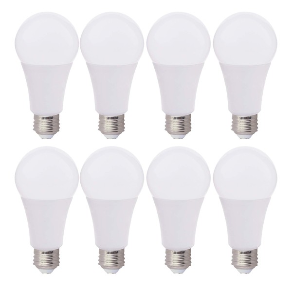 LABORATE LIGHTING A21 LED Bulbs - E26, 150W, 2550 Lumens, Ultra Bright Cool Light 4000K Illumination - Dimmable, Energy Saving Outdoor & Indoor Home, Commercial Lighting - 10Year Life - 8-Pack
