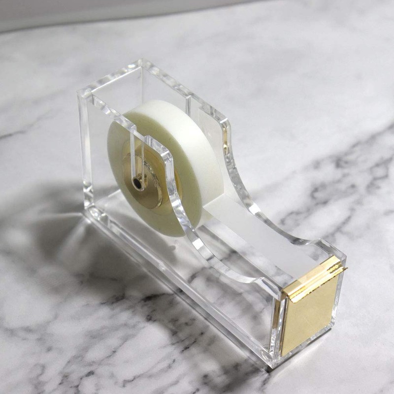 Multibey Clear Acrylic Gold 1 Inch Core Desktop Adhesive Tape