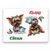 Australian Silky Terrier Clean Dirty 3 1/2" x 2 1/2"