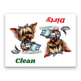 Australian Silky Terrier Clean Dirty 3 1/2" x 2 1/2" Steel DISHWASHER MAGNET