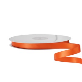 LIUYAXI Double Faced Torried Orange Satin Ribbon, 3/8" X Continuous 25 Yards, Ribbons Perfect for Gift Wrapping Bows Bouquet Wedding Decor DIY Craft and More