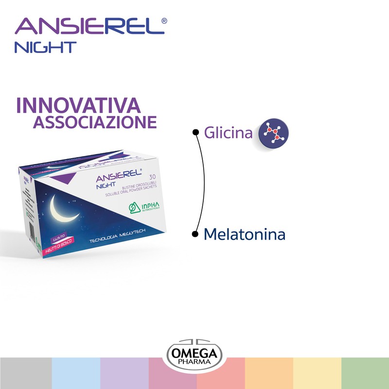 ANSIEREL NIGHT® Melatonina e Glicina - Diminuisce i Risvegli Notturni,