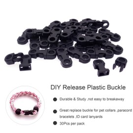 sutoyuen Mini Safety Breakaway Buckles,5mm KAM Side Release Plastic Buckle for Paracord Bracelet Clasp Pet Strap Necklace DIY Accessories (30Pcs)