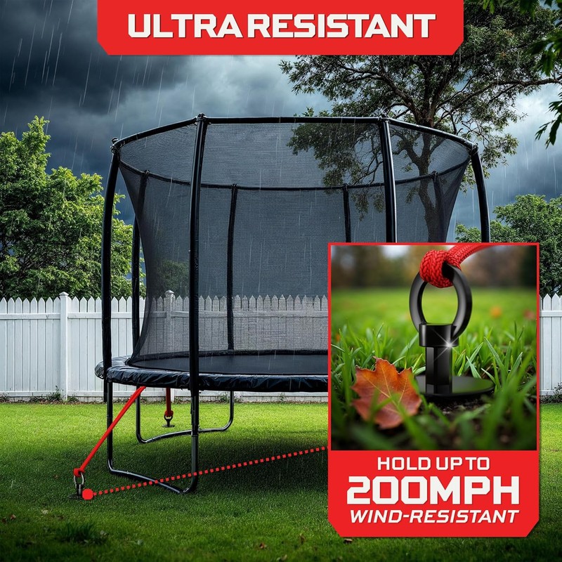 Happin® Trampoline Stakes, Trampoline Accessories, Ground Stakes Heavy Duty, Ground