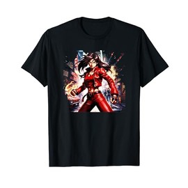 Anime Fighter Cartoon Girl Anime Fighting Character Art T-Shirt