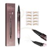 Dual-Ended Eyebrow Pencil and Eyeliner, 2-in-1 Eyebrow Pencils for Women with 4 Fork-Tip and Curved Eyeliner, Microblading Eyebrow Pen Create Natural Hair-Like Brows, Light Blond