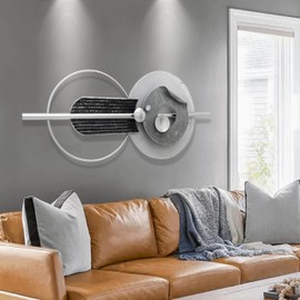 QHDSLOB Metal Wall Art for Living Room,Large Modern Metal Wall Decor,3D Hanging Wall Sculptures,Wall Decorations Artwork for Bedroom Dining Room Kitchen Office Entryway Home Decor