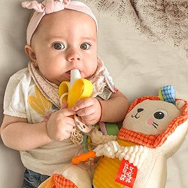uunida baby Mordedera para Bebe de Silicona Libre de BPA - Cepillo de Dientes - Mordedera Platano - Juguetes para Bebe de 0 a 6 Meses para Aliviar el 