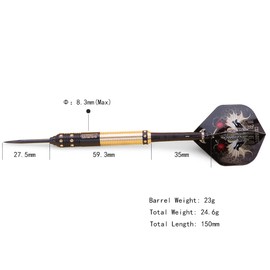 Cuesoul Dragon Deluxe Brass Steel Darts, 21 Grams