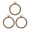 PATIKIL 3inch Embroidery Hoops, 3Pieces Imitated Wood Circle Frame Cross