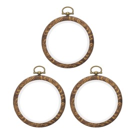 PATIKIL 3inch Embroidery Hoops, 3Pieces Imitated Wood Circle Frame Cross Stitch Hoop Ring for Embroidery Art Craft Sewing Ornaments Hanging Decoration