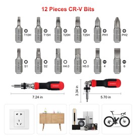 SHARDEN 13-in-1 Ratchet Screwdriver Multi Screwdriver Tool All in One