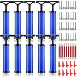 Vyndicca 10 Sets Ball Pumps for Sports Balls, Portable Hand Pump with 4 Needles 1 Nozzle 1 Extension Hose, Air Balls Pumps Bulk, Hand Pumps Inflation Kit for Basketball Soccer Volleyball