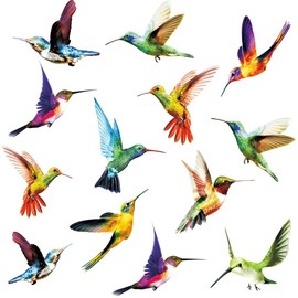 Birds Wall Decal, Hummingbird Window Clings Anti-Collision Window Clings Decals, Creative Flying Bird Sticker for Window&Living Room Office Nursery Wall Art Decor, Animals Stickers Vinyl Decoration