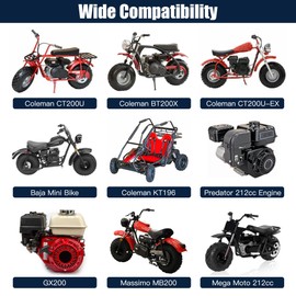 CILOYU PWK Carburetor 212cc Exhaust Muffler Assembly Stage 2 Kit Replacement for Predator 212 196cc 200cc 6.5hp Coleman CT200U BT200X KT196 Baja Warrior MB200 Mini Bike Go Kart Parts