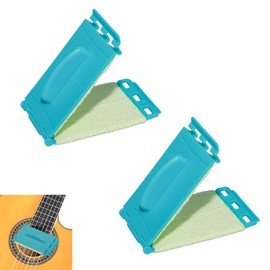 JAKOUE 2 Pack Guitar String Cleaner,Used for Cleaning String and Fretboard,Guitar String cleaning Cloth for Guitar,Bass,Mandolin,Ukulele,Electric Guitars and Other Musical(Blue)