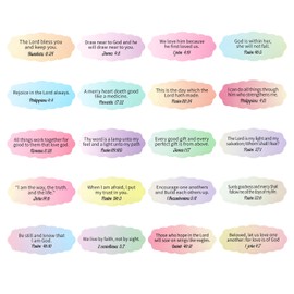 Tinoaly 200pcs Bible Verse Stickers, Multicolored Self-Adhesive Motivational Religious Stickers, Rectangular Scripture Quote Decals for Laptops Bottles Crafts