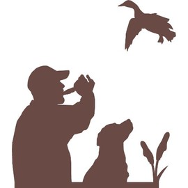 Express Yourself Products Duck Call Wall Decal (Brown - Facing as Shown - 4XL) - Waterfowl Collection
