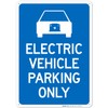 Sigo Signs, Electric Vehicle Parking Only with Graphic Sign,(SI-67887) 10x14 Inches, Rust Free .040 Aluminum, Fade Resistant, Made in USA