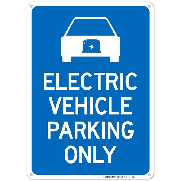 Sigo Signs, Electric Vehicle Parking Only with Graphic Sign,(SI-67887) 10x14