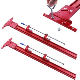 Parallel Rail Guide System, 6061 Aluminum Alloy 47.2In Extension Longest Length Woodworking Carpentry Parallel Saw Track Guide (Red)