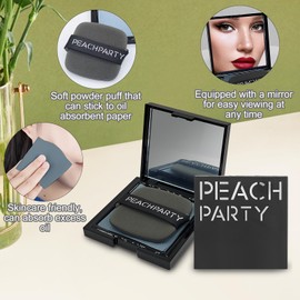 LuckyOpt 200 Sheets Oil Blotting Sheets for Face, Natural Bamboo Charcoal Facial Oil Absorbent Paper with Mirrors Case and Puff, Makeup Blotting Paper for Men & Women (Bamboo)