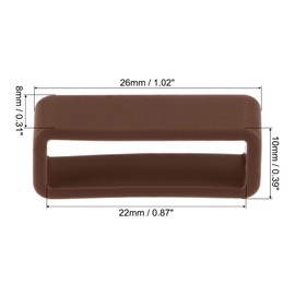 uxcell Watch Band Strap Loops, Rubber Replacement Fastener Rings Silicone Watch Holder Keeper for 22mm Width Watch Band, Brown 4 Pcs