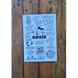 Hewson Oasis Doodle Lyric Poster - Oasis Print Gifts - Oasis Artwork Gift for Oasis Lover Fan Music Poster - Oasis Present (A4, Off White)