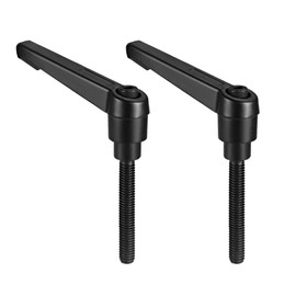 TA-VIGOR 2Pcs Adjustable Clamping Lever Handles, M6 x 32mm Locking Quick Release Push Button Ratchet Screw Knobs, Aluminum Alloy Male Thread Stud Bolts Handle for Machinery & Equipment