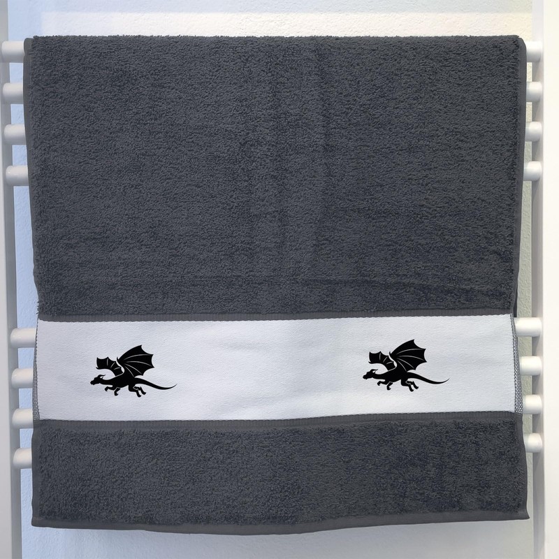 Huuraa Hand Towel Dragon Silhouette Gift 50 x 100 cm