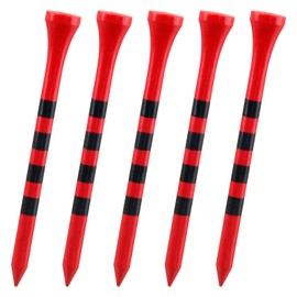 Rierdge Bamboo Golf Tees 100Pack Professional Bamboo 3-1/4 Inch Golf Tees Biodegradable Reduce Friction & Side Spin Wooden Golf Tees, Red & Black Stripes