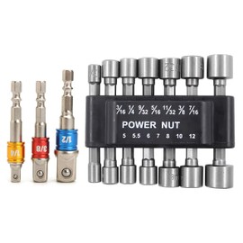 TSUCIA 14 Pcs Electric Screwdriver Drill Bit 3 Socket Adapters Insertion Angle 0.25/9.5/12.7mm 1/4 Inch Hex Drill Bit Socket Adapter Hex Shank
