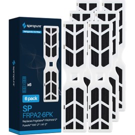 SpiroPure SP-FRPA2 Refrigerator Pure Air Filter Compatible Replacement for Frigidaire FRGPAAF2 PureAir AF-2 RAF-2 Air Filter (6 Pack)